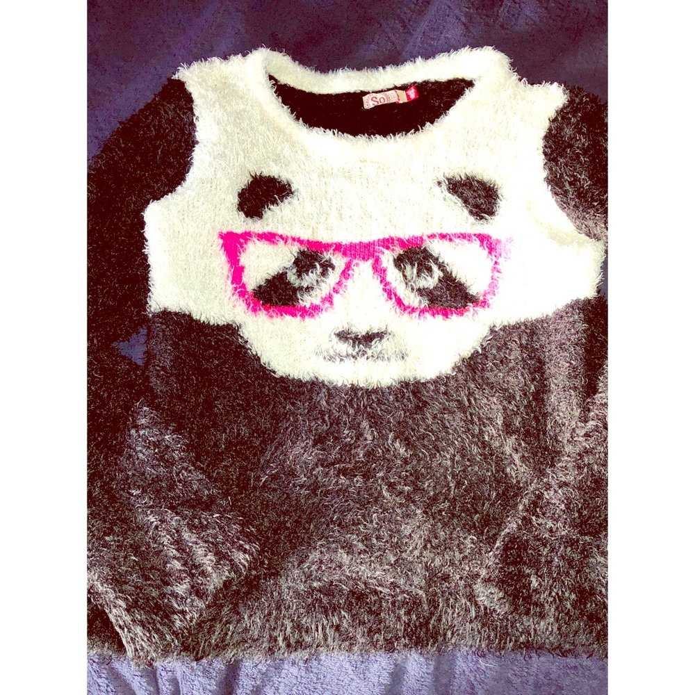 Girls Panda Sweater, Size 14